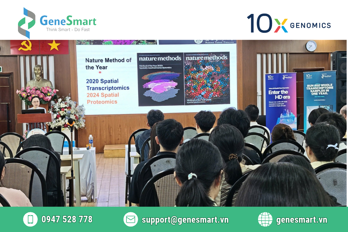 Figure 1. Prof. Ruby Yun-Ju Huang discusses the scientific value of spatial multiomics during the conference.