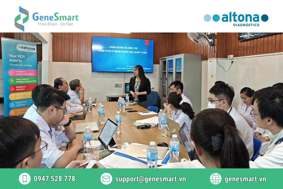 Figure 1. Dr. Vo Ngoc Anh Tho from Cho Ray Hospital delivers her presentation at Thong Nhat Hospital.